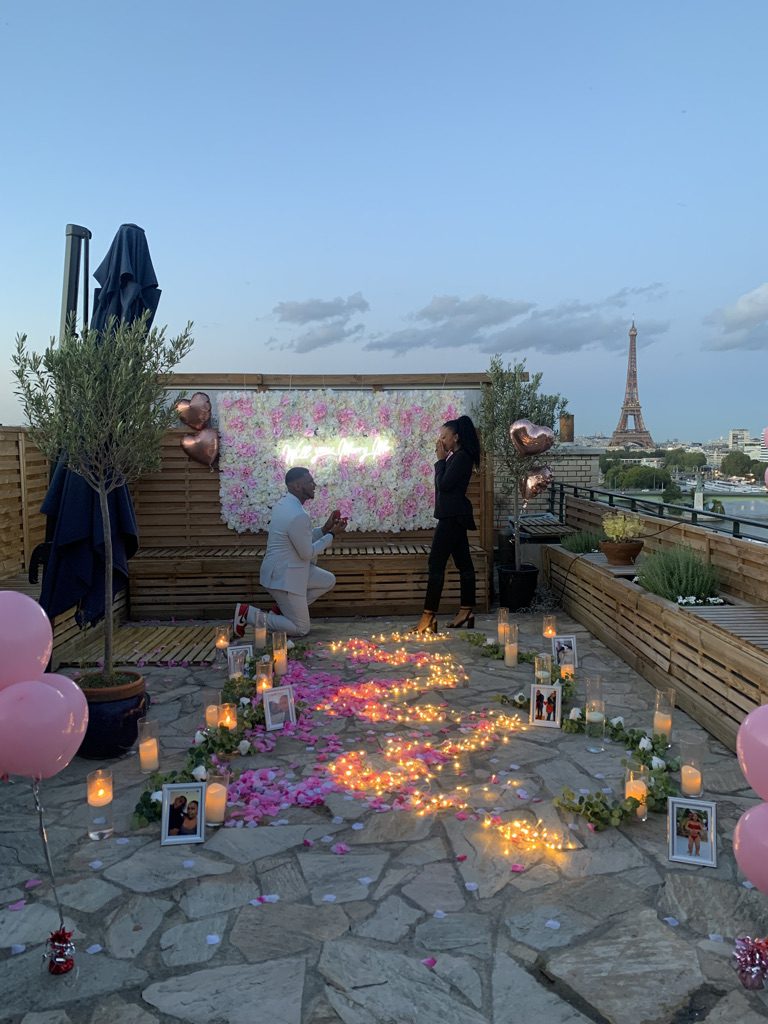 demande en mariage rooftop Paris