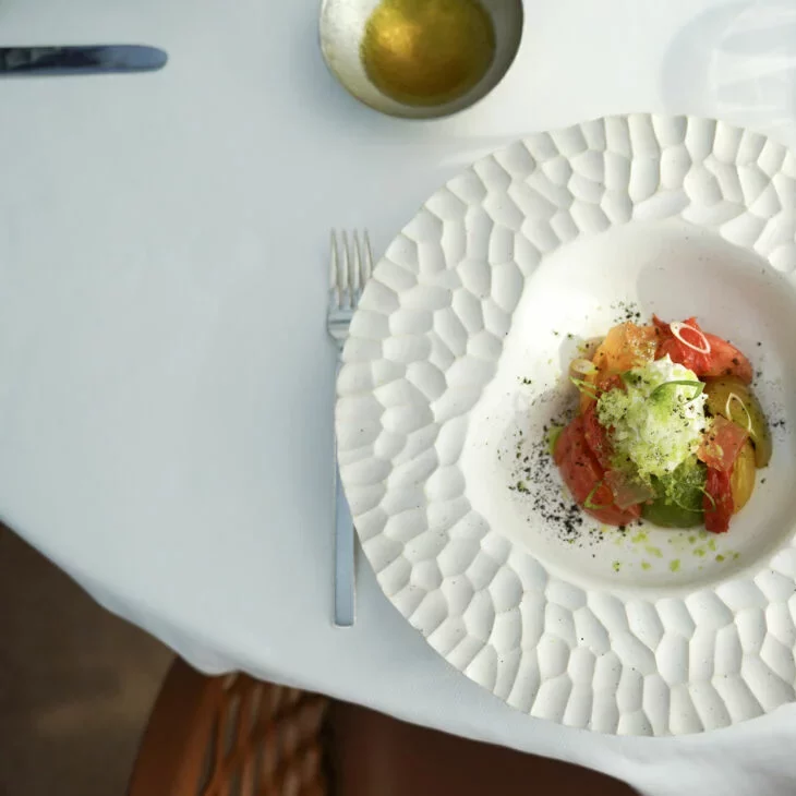 Delicious vegetable at Les Ombres restaurant