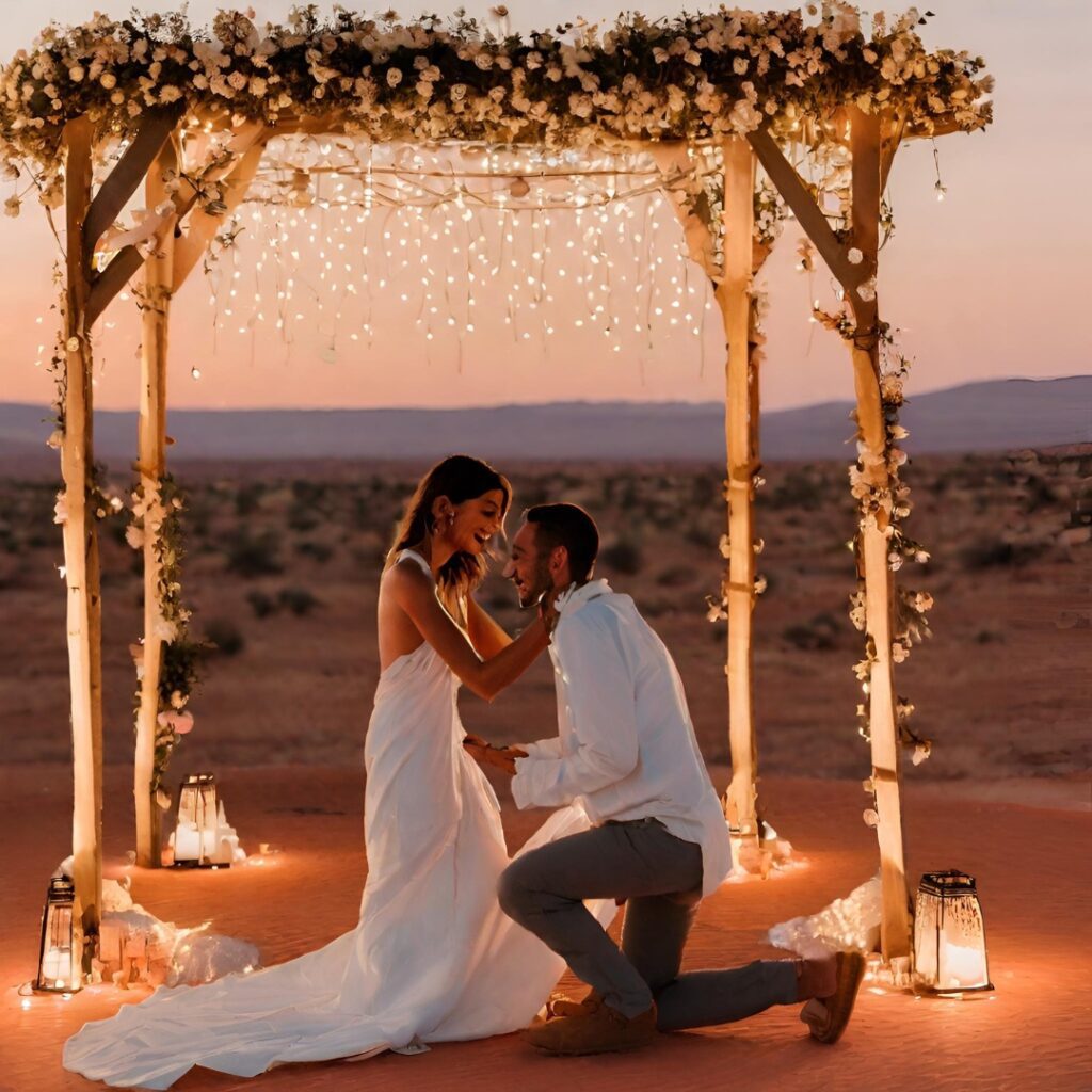 Désert demande en mariage dûnes marrakech