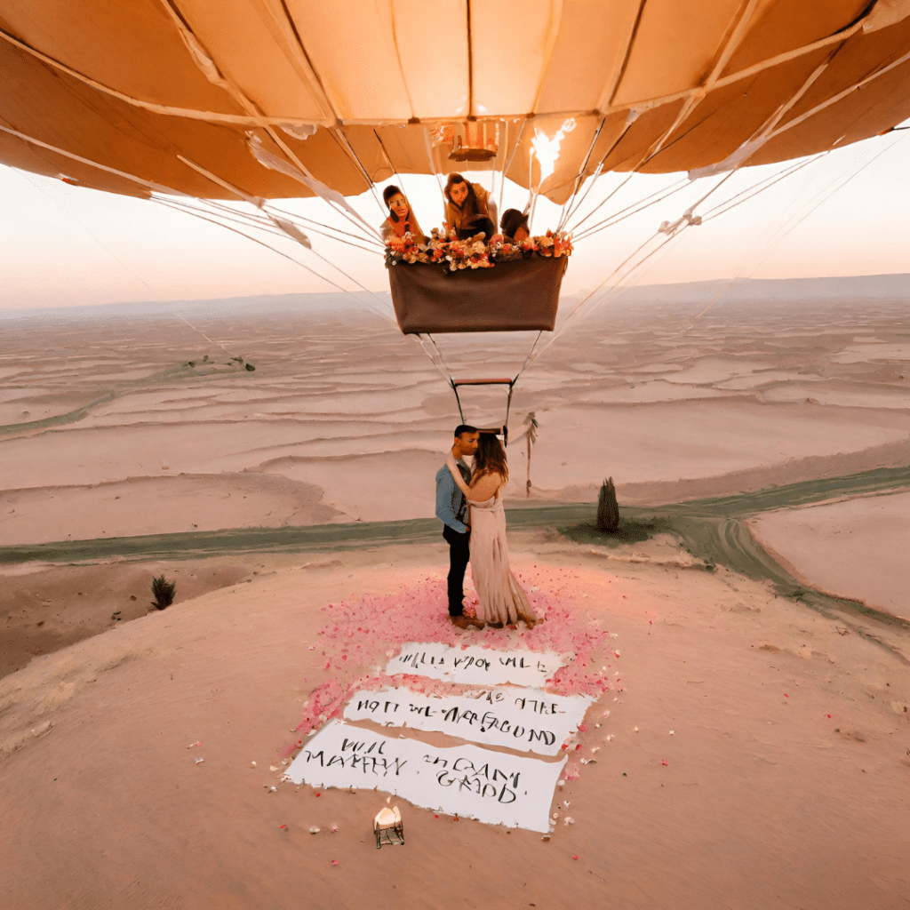 Hot air balloon marriage proposal 
