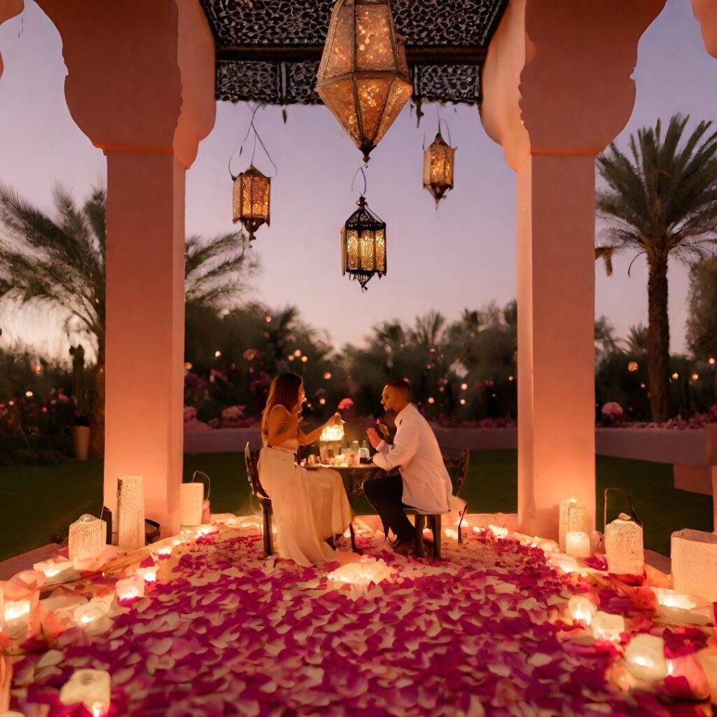 private romantic proposal dinner in a palace 