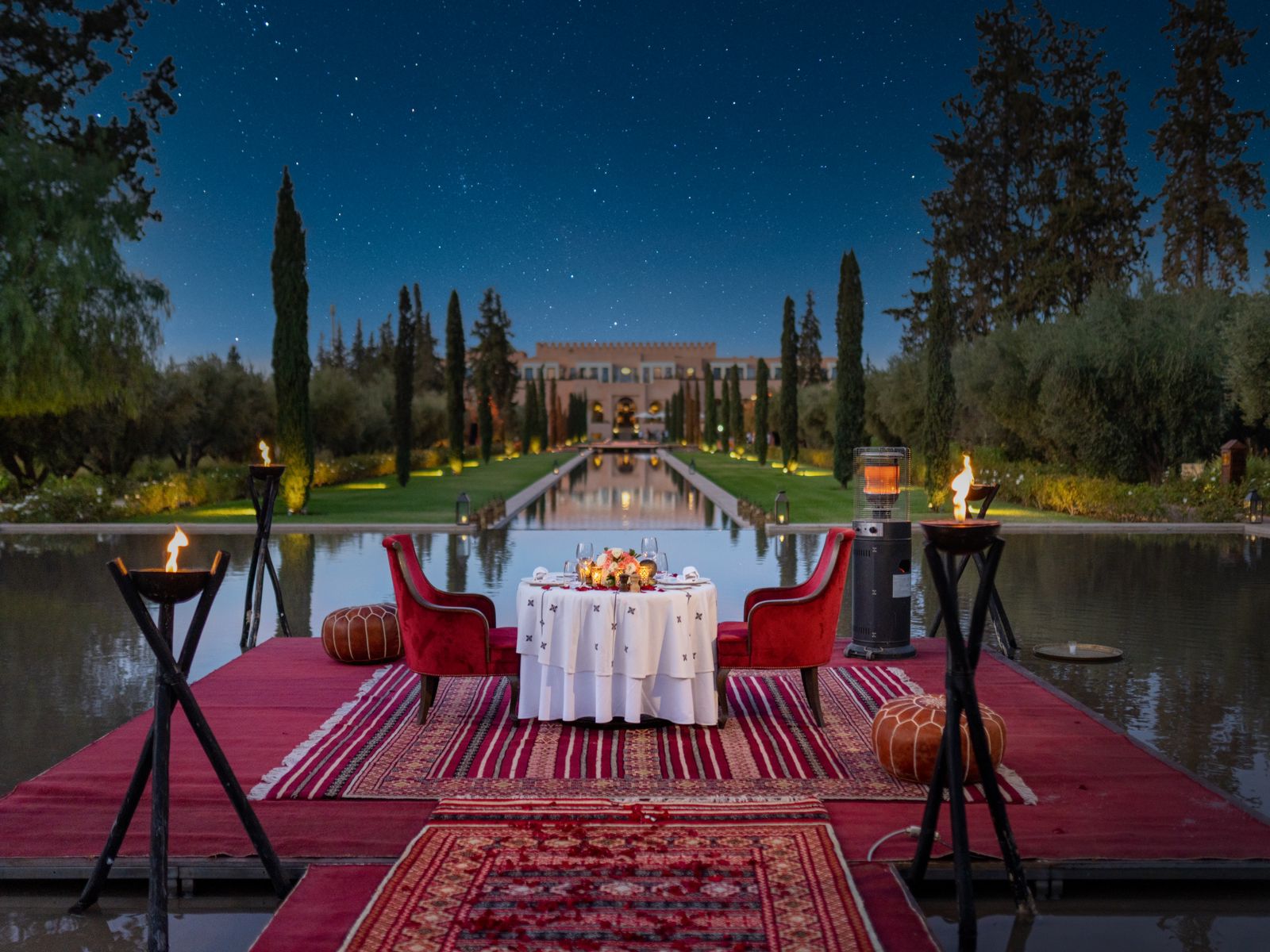 romantic dinner on the water marrakech